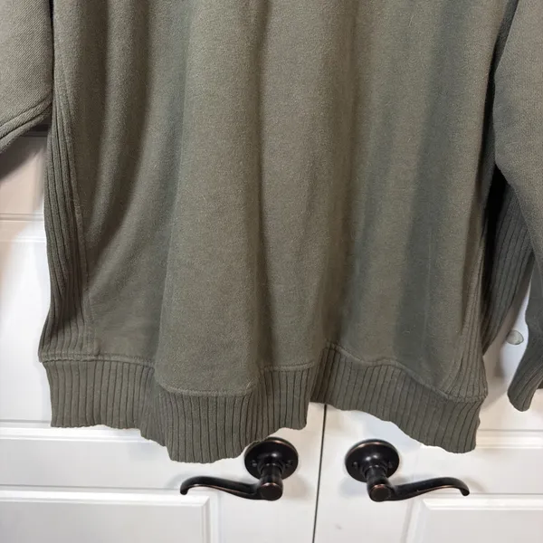 Aerie Sweatshirt Womens Large Olive Green Bright Star Studded Oversized Pullover - Image 11
