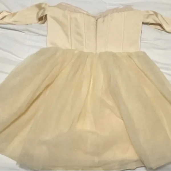 Oh Polly : Off Shoulder Tulle Skirt Mini Dress in Ivory, Size 4, Worn ONCE! - Image 5
