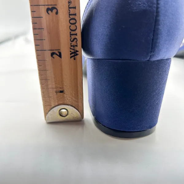 NEW Allegra K Sandals Womens 8.5 Blue Rhinestone Strappy Block Heel Ankle Strap - Image 7