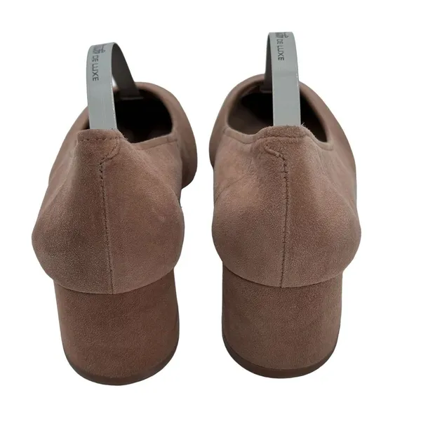 Steve‎ Madden Womens Tour Classic Pump Shoes Camel Suede Block Heels Size 6.5 - Image 4