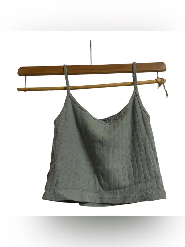 Brandy melville teal green eyelet skylar tank top - Image 6