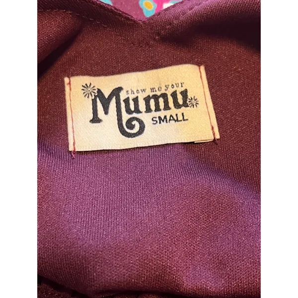 Show Me Your Mumu Kendall Maxi Dress Maroon Wine V-Back Chiffon Wedding Guest SM - Image 5