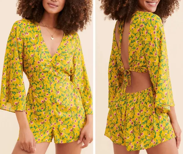 The Magnolia Floral Romper, Size XXS - Image 2