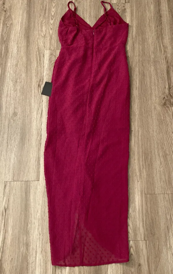 Lulu's For Us to Dance Magenta Swiss Dot Ruffled Midi Dress Size S NWT - Image 11