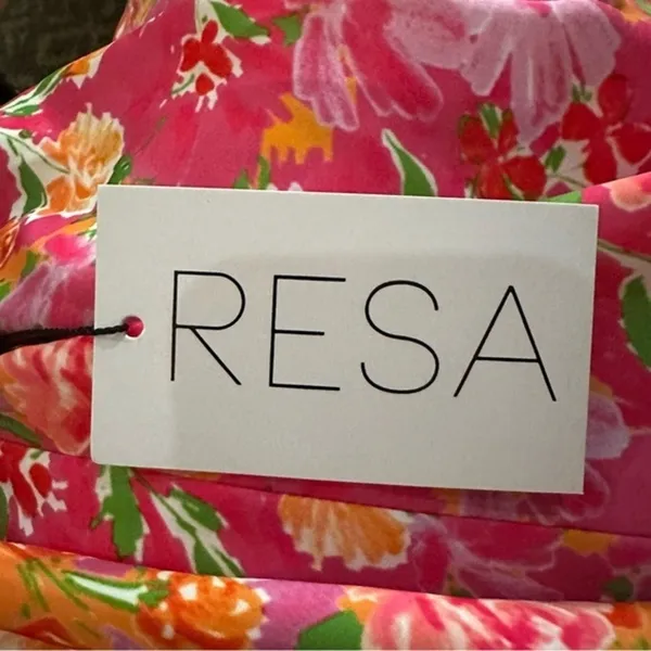 RESA Hannah Floral Midi‎ Slip Dress Small Pink Floral Fiji Print V Neck - Image 10
