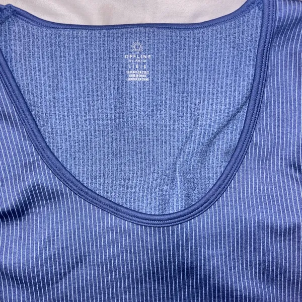 Aerie Blue Ribbed Scoop Neck Top - Image 2