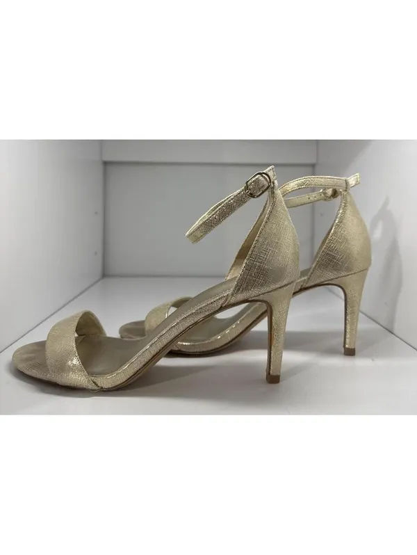 Kelly & Katie Gold Metallic Ankle Strap Stiletto Heels Size 6M - Image 4