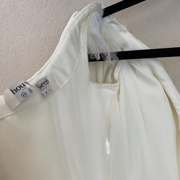 HOUSE OF CB Carlyn Ivory Satin Balloon Sleeve‎ Mini Dress XS NWOT - Image 6