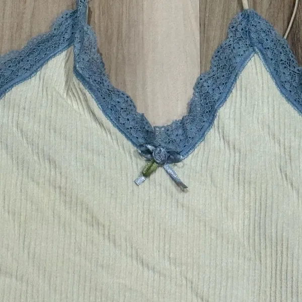 Urban Outfitters Out From Under Lace Trim Bodysuit Cream Blue Women’s Small - Image 3