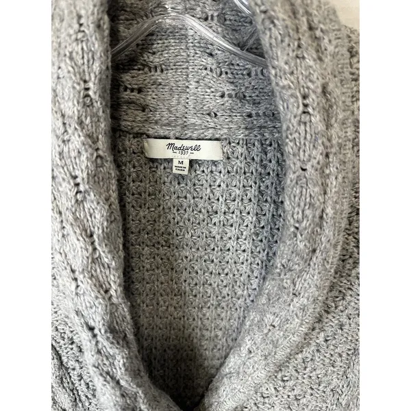 Madewell Womens Sweater Medium Gray Knit‎ Casual Career Cardigan - Image 4