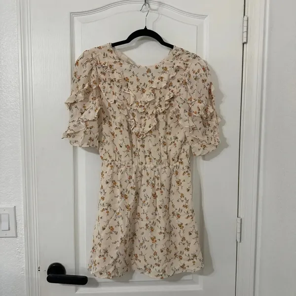 Reformation Malachi Dress Mini Ruffle Mini Dress Size 6 - Image 5