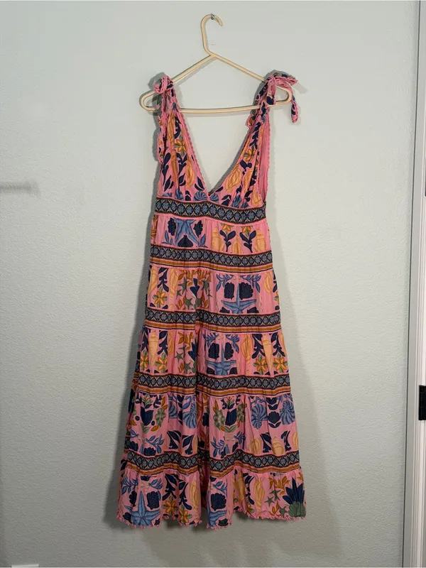 Farm Rio Seashell Tapestry Sleeveless Midi Dress size large - Image 3