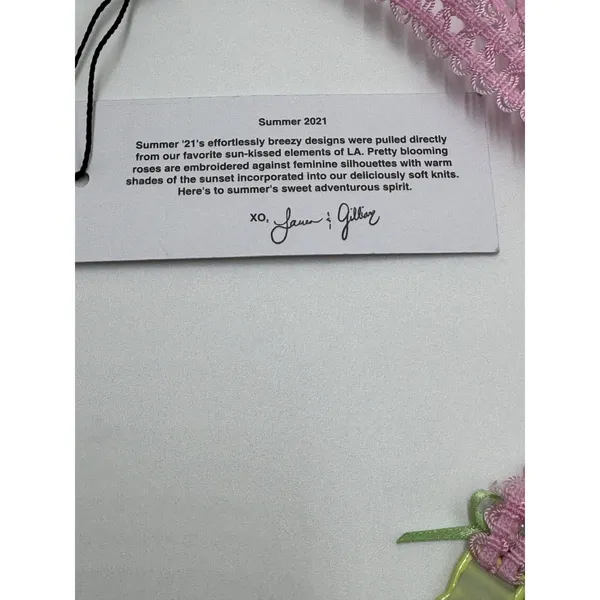 For Love & Lemons Tutti Frutti Shimmer Garter Belt S Pink Floral Embroidered NWT - Image 5