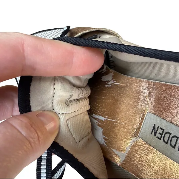 👟✨ Steve‎ Madden Antics Metallic Strap Lace-Up Sneakers Gold Black 7.5 ✨👟 - Image 8