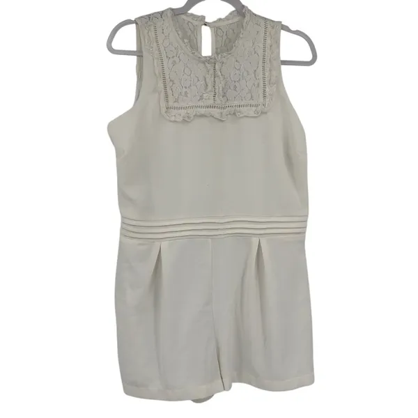 Disney Alice iThrough Looking Glass Romper Sz XL Fairy Coquette Lace Bib Cream - Image 2