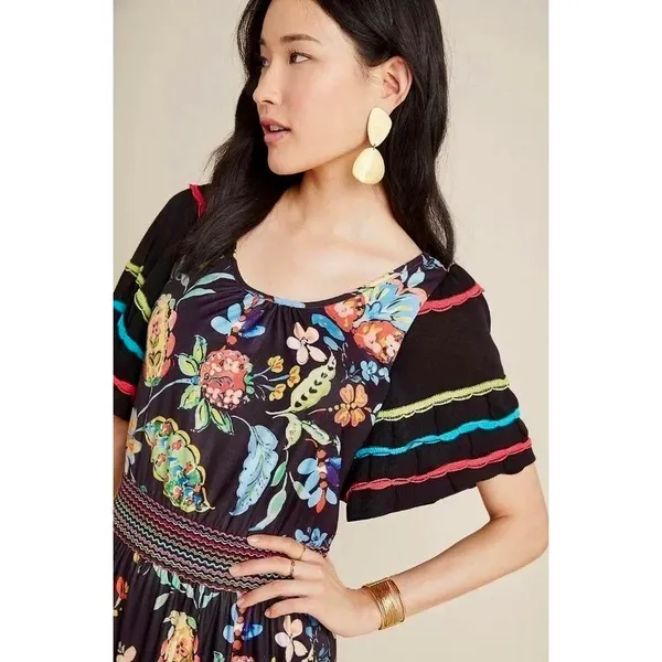NWT!! Anthropologie ALDOMARTINS Catalonia Floral Paisley Maxi Dress Medium‎ - Image 4