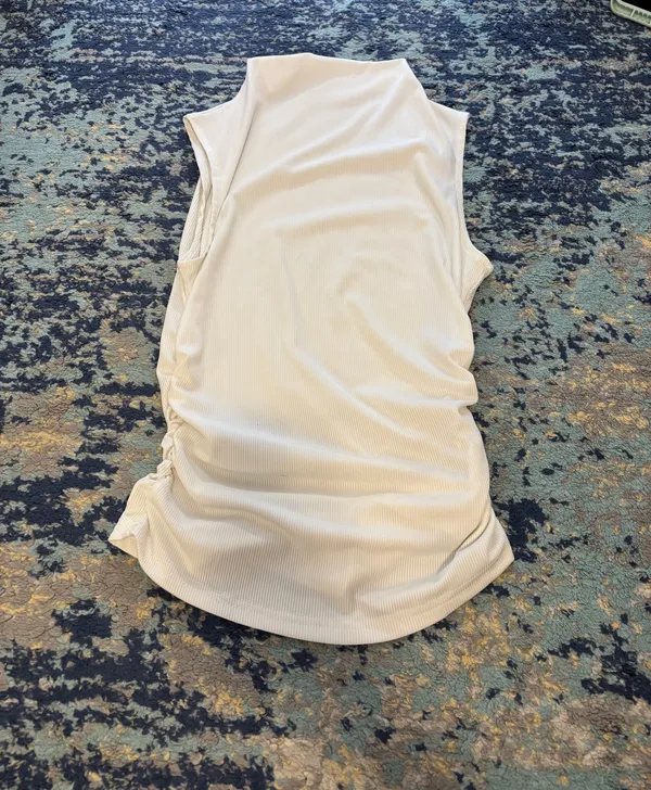 White Rouched Sleeveless Top - Image 2