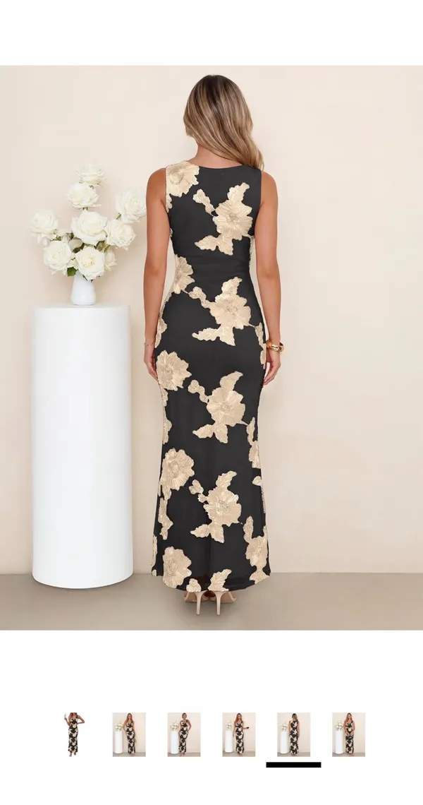 Caracilia Embroidered Floral Wedding Guest Dress - Image 2