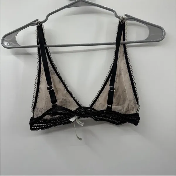 Intimately Free People Alia Cream & Black Floral Bralette‎ - Image 2