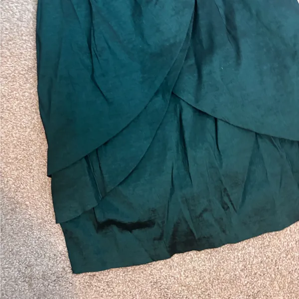 Jessica McClintock Vintage Taffeta Strapless Teal Emerald Green Party Dress - Image 3