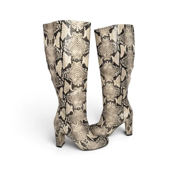 Cole Haan Glenda Snake-Embossed Knee-High Block Heel Boots - Image 3