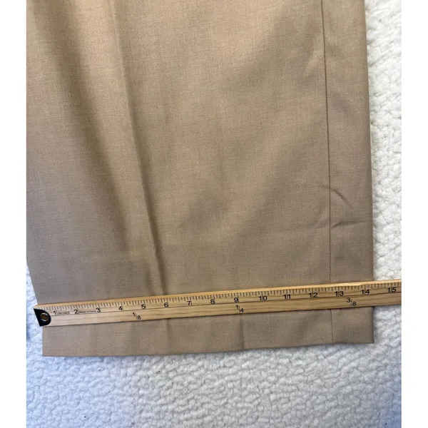Madewell Pants Womens 8 Beige‎ Pleated Wide Leg High Rise Dress Twill Workwear - Image 9