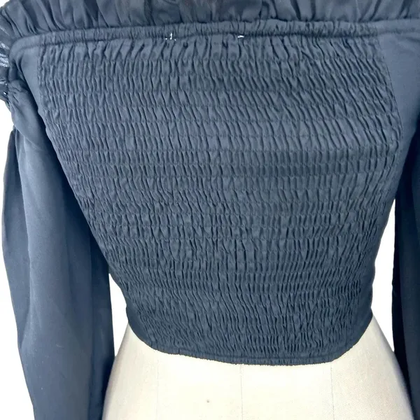 Superdown Darleen Off the Shoulder Corset Top in Black‎ Size XS - Image 8