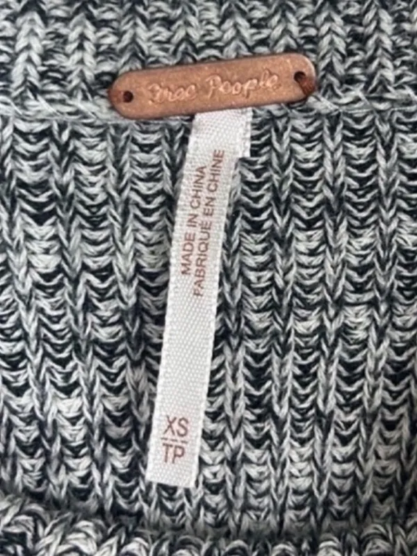 Free People cotton stretch chunky Too Good knit pullover sweater size XS EUC - Image 7