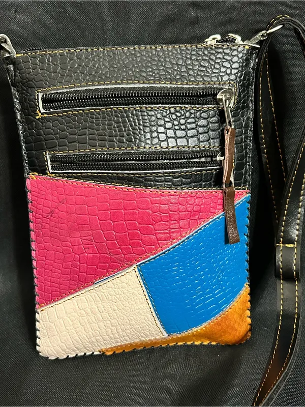 Vintage Multicolor Small Crossbody Purse Shoulder Bag - Image 3