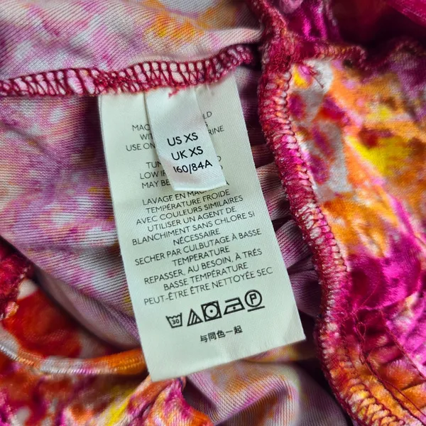 Free People -1853 Take‎ A Break Velvet Floral Orange Halter Top Blouse XS - Image 5