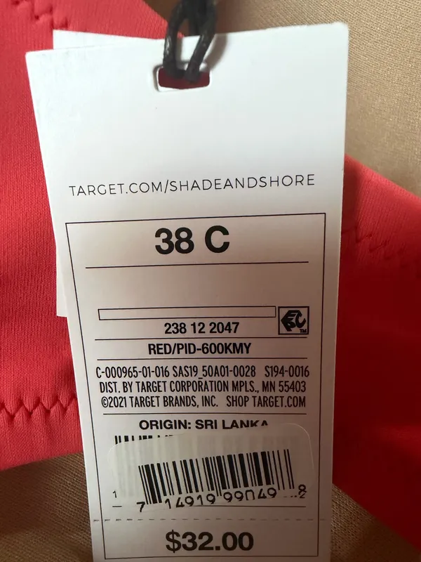 Shade & Shore Women’s 38C Coral Pink Ruffle Underwire Bikini Top NWT - Image 7