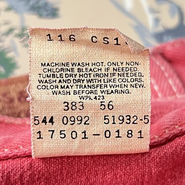 Vintage Women's Levi's Red Button Fly Made In USA Cotton Size 7M Rare Retro 90s - Image 8
