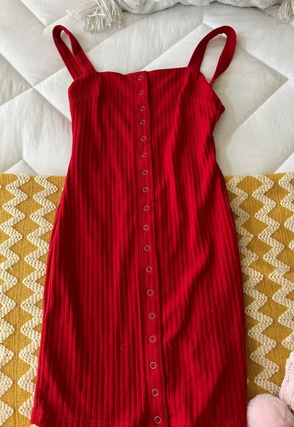 Sabo Skirt Red Ribbed Bodycon Dress - Image 5
