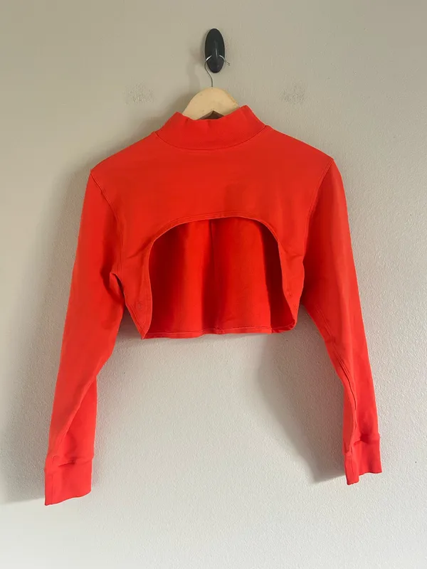 Lulu Townsend Lululemon Orange LA Reversible Mock Neck Sz 8 - Image 4