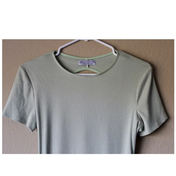 Urban Outfitters Ribbed mint green mini dress. - Image 3