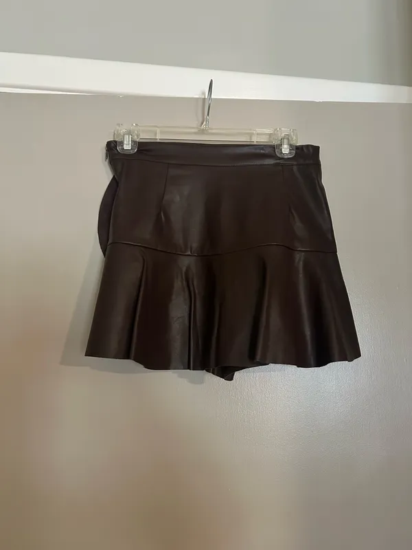 fab'rik brown faux leather skort  - Image 3