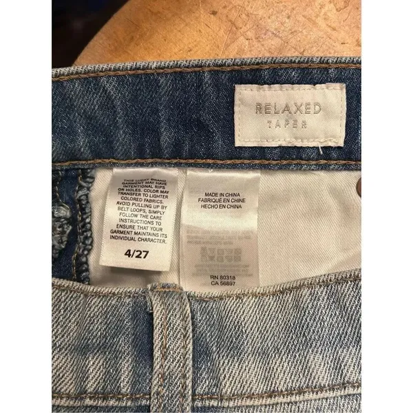 Lucky brand relaxed taper jeans Size 4/27 raw hem side design (4668) - Image 9