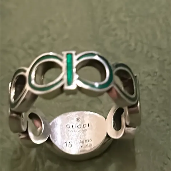 Gucci Unisex Sterling Silver Interlocking GG Logo Ring - Image 5
