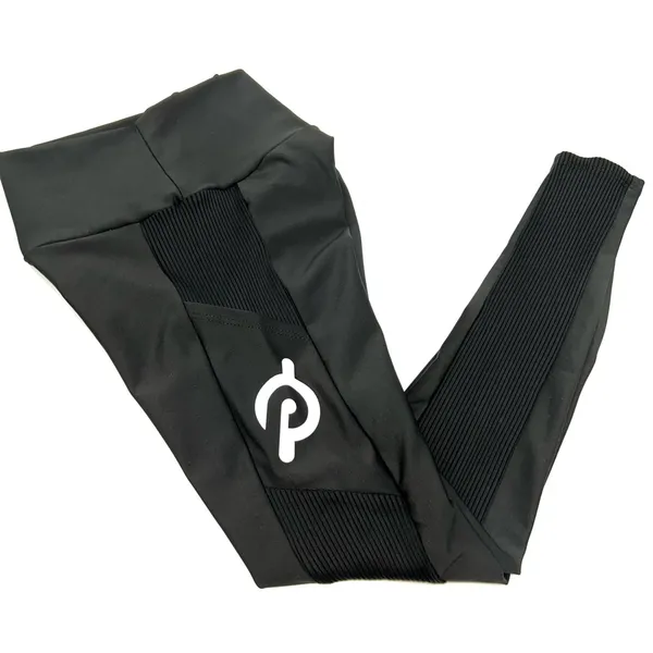 Peloton Women’s Black Leggings with white Branding on Side Pocket-Size S - Image 3