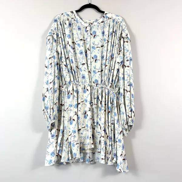 Free People Flower Fields Long Sleeve Mini Dress in Ivory Combo Medium - Image 6