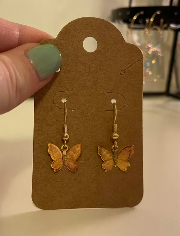 Boutique Gold Butterfly Earrings - Image 3