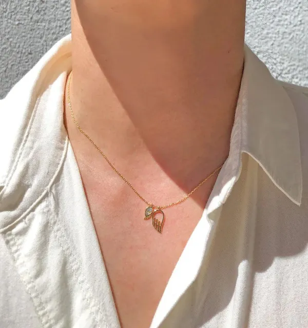 925 Sterling Silver 18k Gold Plated Necklace Double Pendant Dainty Minimalist - Image 5