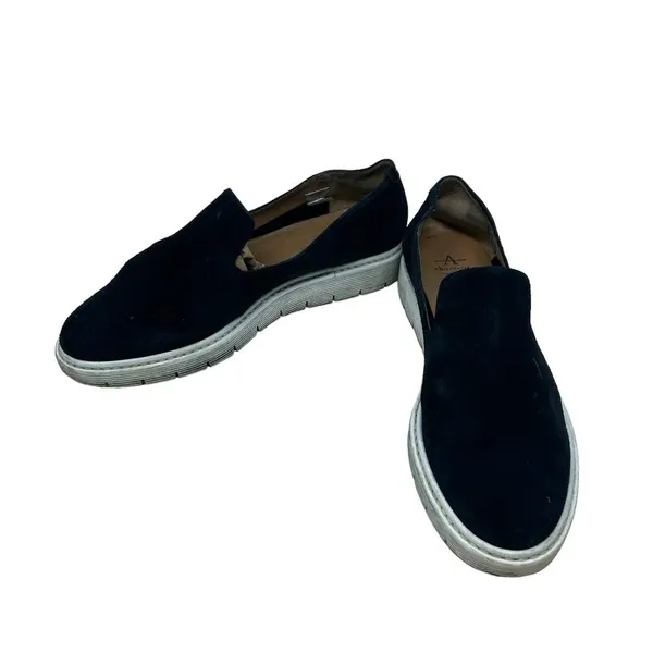 Aquatalia Slip On Sneakers Loafer‎ Lug Sole Leather Suede Black Size US 9 - Image 5