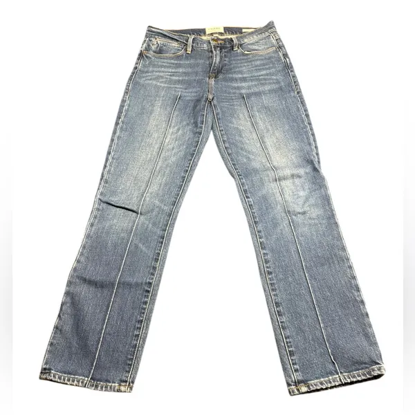Frame Le High Straight Leg Denim Jeans Womens Size 26 Pintucked Boylston Wash - Image 3