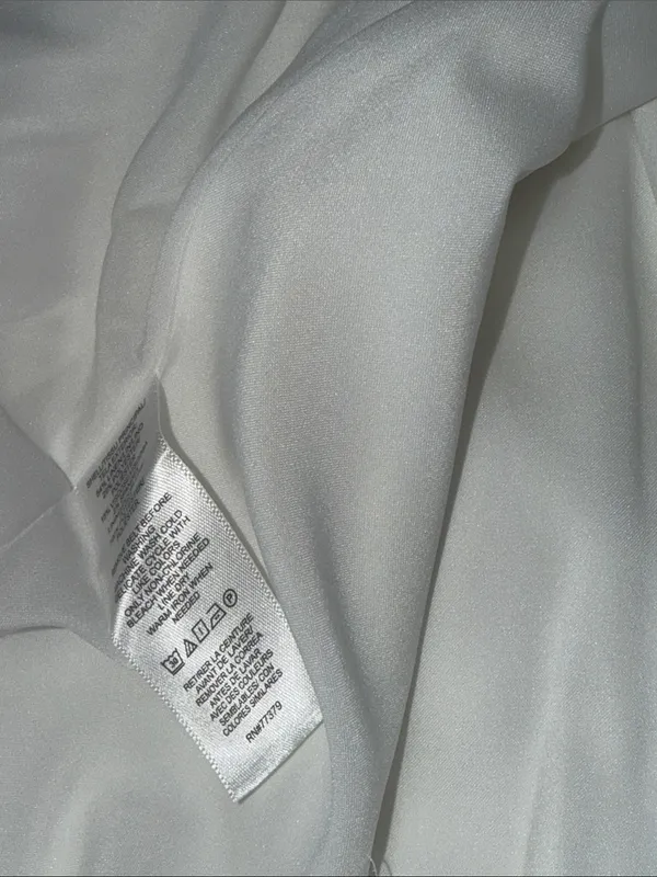 NWOT Ann Taylor Belted Shift Dress Linen Blend White SZ-10 - Image 5