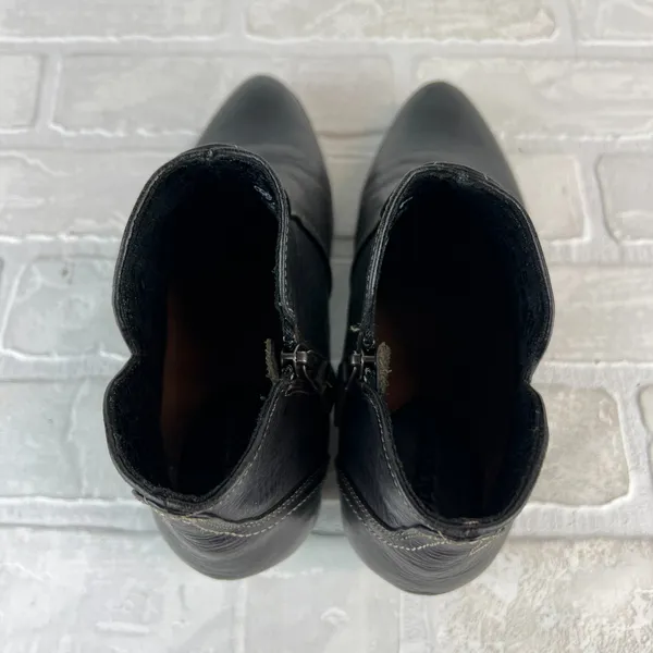Ariat Astor Ankle Booties Womens 6.5 B Black Leather Low Heel Zip Coast Cowgirl - Image 12