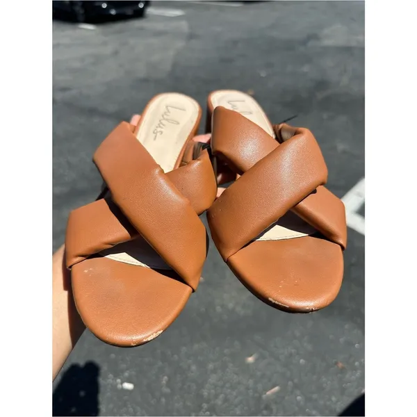 Women’s Lulus Braided heeled slides sandals mules open toe 8.5 - Image 8