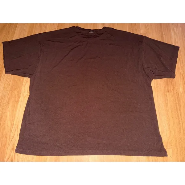 Foxy Kind Oversized Boyfriend Ribbed Tee Brown Short Sleeve Crew Neck Top S/M - Image 5