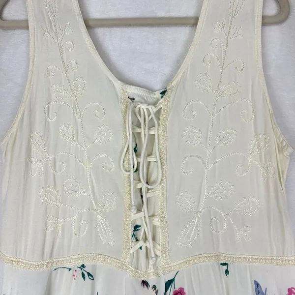 Advance Apparels Corset Floral Emboidered Fairy Midi Dress Free/L/XL Ethereal - Image 4