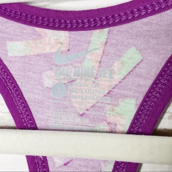The Nike Tee Purple Allover Graphic Logo Athletic Racerback Tank Small - Image 7